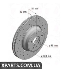 Диск гальмівний 348x30 ZIMMERMANN 150340852 (аналог BMW 34116750267 для BMW, MINI 7 E65/E66)