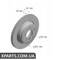 Гальмівний диск 324x20 ZIMMERMANN 150341020 (аналог BMW 34211166127 для BMW, MINI 7 E65/E66)