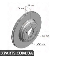 Гальмівний диск 345x24 ZIMMERMANN 150341120 (аналог BMW 34211166129 для BMW, MINI 7 E65/E66)