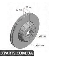 Гальмівний диск 345x32 ZIMMERMANN 150341575 (аналог BMW 34112282803 для BMW, MINI M5 E39 98-03 LP)