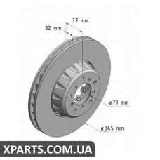 Тормозной диск 345x32  ZIMMERMANN 150341575 (аналог BMW 34112282803 для  BMW, MINI M5 E39 98-03 LP)
