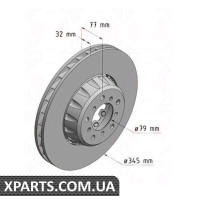 Гальмівний диск 345x32 ZIMMERMANN 150341675 (аналог BMW 34112282804 для BMW, MINI M5 E39 98-03 PP)