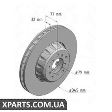 Тормозной диск 345x32  ZIMMERMANN 150341675 (аналог BMW 34112282804 для  BMW, MINI M5 E39 98-03 PP)