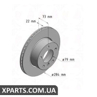 Гальмівний диск 284x22 ZIMMERMANN 150342320 (аналог BMW 34116764629 для BMW, MINI 1 E87)