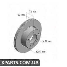 Гальмівний диск 284x22 ZIMMERMANN 150342320 (аналог BMW 34116764629 для BMW, MINI 1 E87)