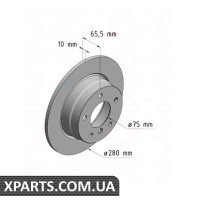 Гальмівний диск 280x10 ZIMMERMANN 150342520 (аналог BMW 34216764647 для BMW, MINI 1 E87)