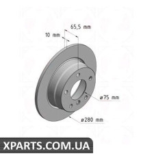 Тормозной диск 280x10  ZIMMERMANN 150342520 (аналог BMW 34216764647 для  BMW, MINI 1 E87)