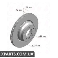 Гальмівний диск 330x24 ZIMMERMANN 150342820 (аналог BMW 34116764645 для BMW, MINI 3 E90)