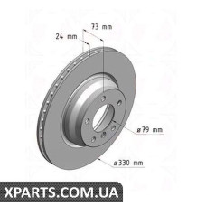 Тормозной диск 330x24  ZIMMERMANN 150342820 (аналог BMW 34116764645 для  BMW, MINI 3 E90)