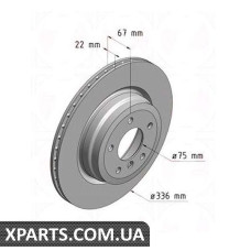 Тормозной диск 336x22  ZIMMERMANN 150343020 (аналог BMW 34216764655 для  BMW, MINI 3 E90)