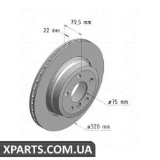 Гальмівний диск 320x22 ZIMMERMANN 150343220 (аналог BMW 34213332217)