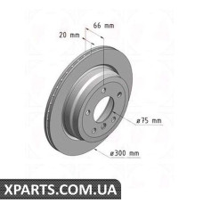 Тормозной диск 300x20  ZIMMERMANN 150343720 (аналог BMW 34216764653 для  BMW, MINI 3 E90)