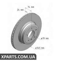 Гальмівний диск 345x24 ZIMMERMANN 150343820 (аналог BMW 34216765889 для BMW, MINI 7 E65/E66)