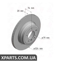 Гальмівний диск 324x20 ZIMMERMANN 150343920 (аналог BMW 34216765887 для BMW, MINI 7 E65/E66)