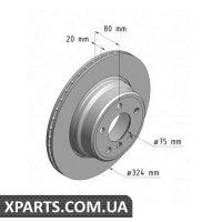 Гальмівний диск 324x20 ZIMMERMANN 150344320 (аналог BMW 34216756849)