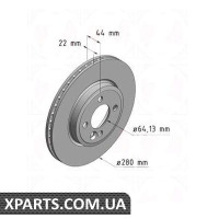 Гальмівний диск 280x22 ZIMMERMANN 150344420 (аналог BMW 34116774985 для BMW, MINI COOPER)
