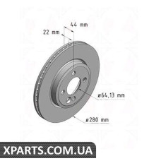 Гальмівний диск 280x22 ZIMMERMANN 150344420 (аналог BMW 34116774985 для BMW, MINI COOPER)