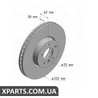 Гальмівний диск 332x30 ZIMMERMANN 150344720 (аналог BMW 34116771985)