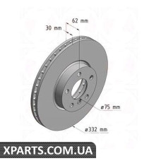 Тормозной диск 332x30 ZIMMERMANN 150344720 (аналог BMW 34116771985)