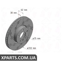 Гальмівний диск Black Z 332x30 ZIMMERMANN 150344754 (аналог BMW 34116771985)