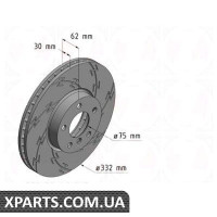Гальмівний диск Black Z 332x30 ZIMMERMANN 150344755 (аналог BMW 34116771985)