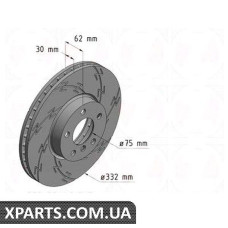 Тормозной диск Black Z 332x30 ZIMMERMANN 150344755 (аналог BMW 34116771985)