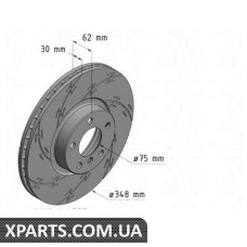 Тормозной диск Black Z 348x30 ZIMMERMANN 150344854 (аналог BMW 34116771986)