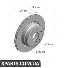 Тормозной диск 320x20  ZIMMERMANN 150345020 (аналог BMW 34216771970 для  BMW, MINI X5 E70)