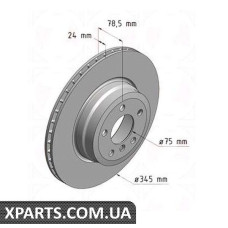 Гальмівний диск 345x24 ZIMMERMANN 150345120 (аналог BMW 34216886480)