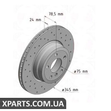 Гальмівний диск 345x24 ZIMMERMANN 150345152 (аналог BMW 34216886480 для BMW, MINI X5 E70)