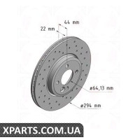 Тормозной диск 294x22 ZIMMERMANN 150345252 (аналог BMW 34116768933)