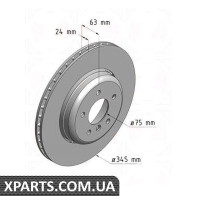 Гальмівний диск 345x24 ZIMMERMANN 150346120 (аналог BMW 34216763827)