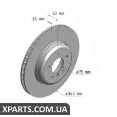 Гальмівний диск 345x24 ZIMMERMANN 150346120 (аналог BMW 34216763827)