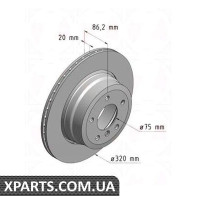 Диск гальмівний 320x20 ZIMMERMANN 150346620 (аналог BMW 34216763345 для BMW, MINI 5 E6061)