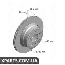 Диск гальмівний 320x20 ZIMMERMANN 150346620 (аналог BMW 34216763345 для BMW, MINI 5 E6061)