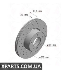 Гальмівний диск 312x24 ZIMMERMANN 150346752 (аналог BMW 34116774875 для BMW, MINI 3 E90)