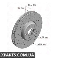 Гальмівний диск Sport/Coat Z 348x36 ZIMMERMANN 150347852 (аналог BMW 34116785669)