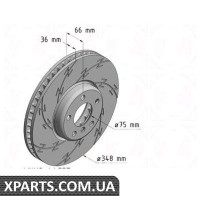 Гальмівний диск Black Z 348x36 ZIMMERMANN 150347854 (аналог BMW 34116785669)