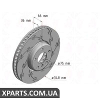 Гальмівний диск Black Z 348x36 ZIMMERMANN 150347955 (аналог BMW 34116785670)