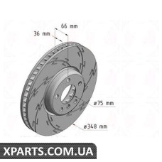 Гальмівний диск Black Z 348x36 ZIMMERMANN 150347955 (аналог BMW 34116785670)
