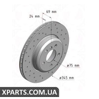 Гальмівний диск Sport 345x24 ZIMMERMANN 150348052 (аналог BMW 34216775289)