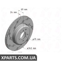 Гальмівний диск Black Z 345x24 ZIMMERMANN 150348054 (аналог BMW 34216775289)
