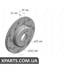 Гальмівний диск Black Z 345x24 ZIMMERMANN 150348054 (аналог BMW 34216775289)