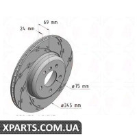 Гальмівний диск Black Z 345x24 ZIMMERMANN 150348055 (аналог BMW 34216775289)
