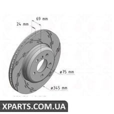 Гальмівний диск Black Z 345x24 ZIMMERMANN 150348055 (аналог BMW 34216775289)
