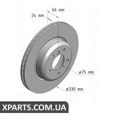 Тормозной диск передний 330x24  ZIMMERMANN 150348220 (аналог BMW 34116793123 для  BMW, MINI F10 20-30i/330x2)