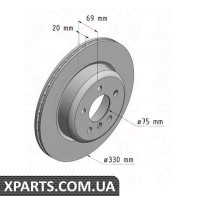 Гальмівний диск 330x20 ZIMMERMANN 150348420 (аналог BMW 34216775287 для BMW, MINI 5 F10)