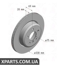 Тормозной диск 330x20  ZIMMERMANN 150348420 (аналог BMW 34216775287 для  BMW, MINI 5 F10)