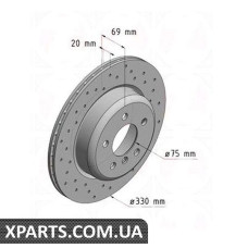 Тормозной диск 330x20  ZIMMERMANN 150348452 (аналог BMW 34216775287 для  BMW, MINI 5 F10)