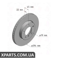 Гальмівний диск 294x22 ZIMMERMANN 150348520 (аналог BMW 34119804828 для BMW, MINI COUNTRYMAN)
